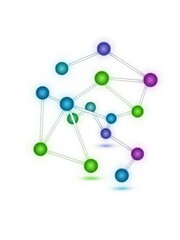 Strategic business decision concept Scientific infographic showing playful data connections through colorful