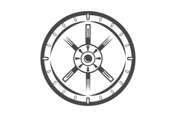 Obraz premium Detailed Ship Wheel Symbol with Zero Marked Outer Ring Isolated Design