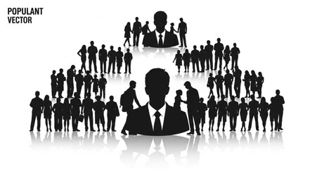 Naklejka premium Silhouette of a Business Hierarchy - A Visual Representation of Corporate Structure.