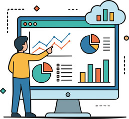 Obraz premium Digital marketing concept illustration