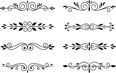 Obraz premium Collection of Black Flourishes and Ornate Decorative Borders vintage