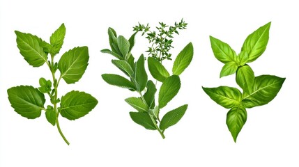 Obraz premium Fresh herbs mint basil sage thyme