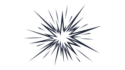 Fototapeta premium Dynamic black starburst or comic explosion effect lines isolated on a white background for high energy graphic design projects.