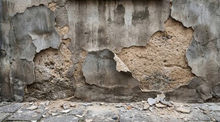 Fototapeta premium Crumbling Wall Texture of Time Decay Urban Grit Abandonment.