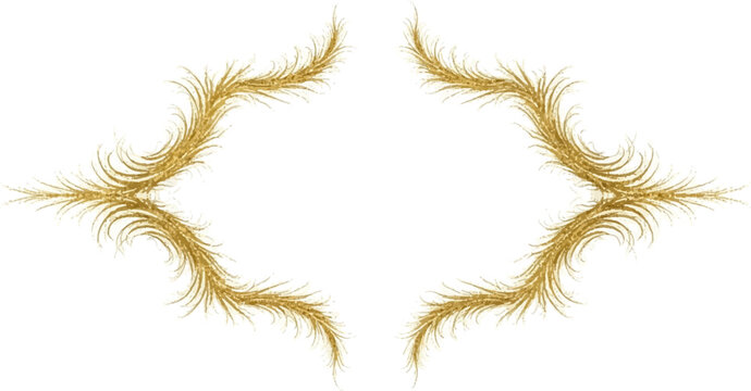 Golden wheat strands frame a diamond shape with wispy, feathery texture