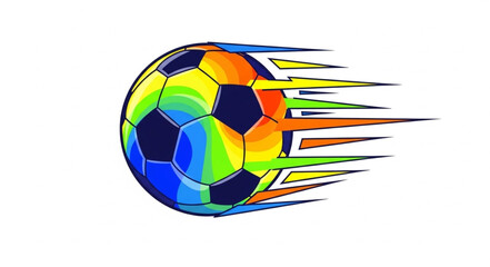 Colorful Soccer Ball in Motion. © Kurs