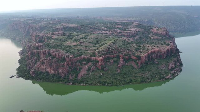 Aerial View of Gandikota Canyon and Pennar River in Andhra Pradesh India