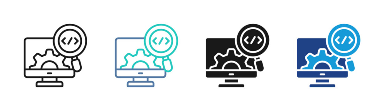 Code Analysis icon set multiple style collection