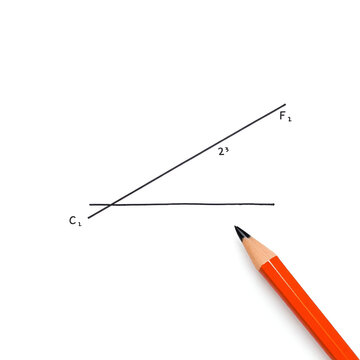Cosine math function hand drawn element