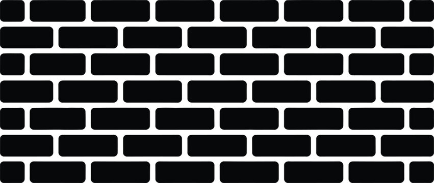 A simple black brick wall graphic on a white background