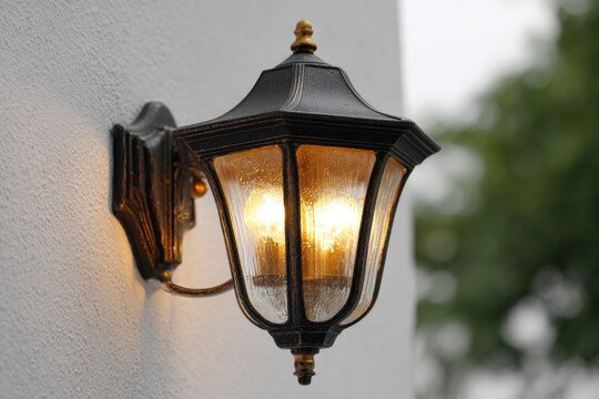 Black outdoor wall lamp