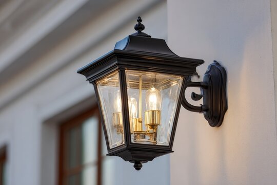 Exterior wall lantern, black, classic style