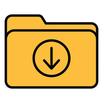 Folder download circle vector