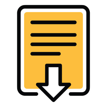 Document download icon vector