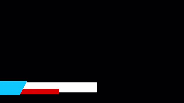 Simple lower third design, Lower third title bar animation, lower third from a line and vanishes in alpha channel, transparent background in 4k.