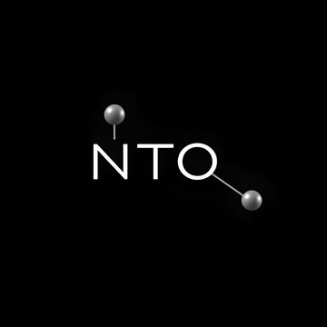 Nitrogen tetroxide or dinitrogen tetroxide, NTO, amyl. Rocket propellant molecule. Skeletal formula.