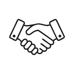 Business handshake vector illustration icon symbolizing partnership agreement and teamwork isolated on white background