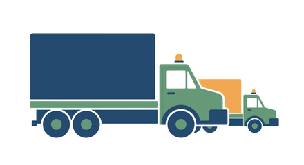 Illustration of a large and small truck side by side