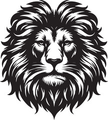 Majestic lion's head with a powerful mane Vector, illustration © Vector hub BD