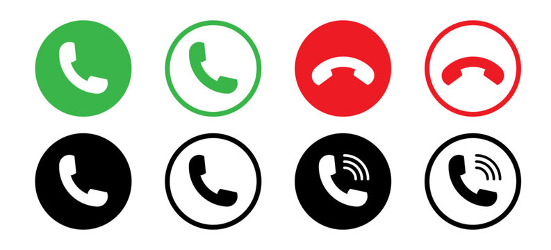 Phone call icon accept and decline. Telephone icon symbol. Vector illustration