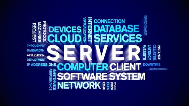 Server animated word cloud-gross domestic product animation tag kinetic typography seamless loop.