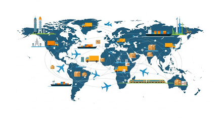 Global Logistics and Transportation Network Map.