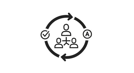 Obraz premium Organizational structure and workflow process illustration.