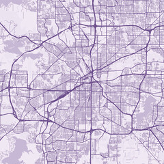 Obraz premium Fort Worth City Map Sophisticated Geometric Urban Topography Featuring Meticulous Linework and Balanced Composition in a Timeless Minimalist Soft Lavender Blueprint Aesthetic for Modern Living.