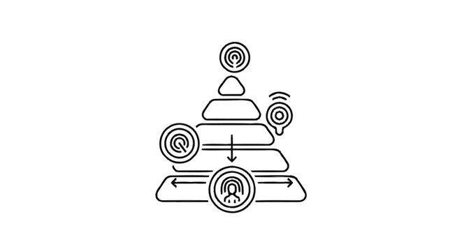 Pyramid Diagram Illustrating Business Goals and Objectives.