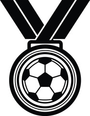 Fototapeta premium Websoccer, medal, football, award, trophy, champion, sport, winner, achievement, competition, victory, prize, game, tournament, athlete, champion, success, badge, emblem, icon