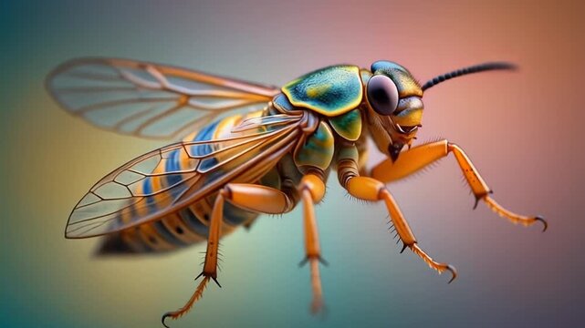 Insect Bee Closeup Detailed View.
