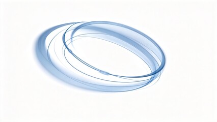 Fototapeta premium Abstract blue glass rings modern 3D design futuristic concept minimalist background digital art creative shape elegant form smooth texture light reflection transparent material