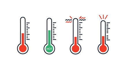 Thermometer Hot Line art bold creative abstract illustration