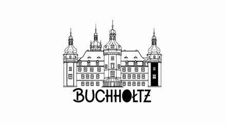 Naklejka premium Ornate historical building with multiple towers and an arched entrance