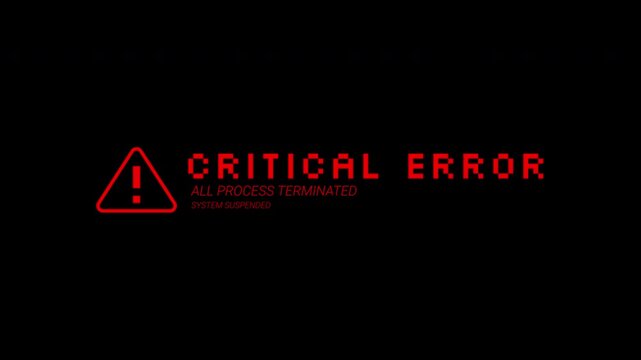Red critical error message of system suspension suitable for website design, tech blogs, cybersecurity articles, software development tutorials.