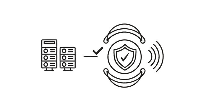 Secure Server Data Protection and Network Security Shield.