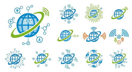 Global Network Connection Concepts with Earth and Orbit. © Boti