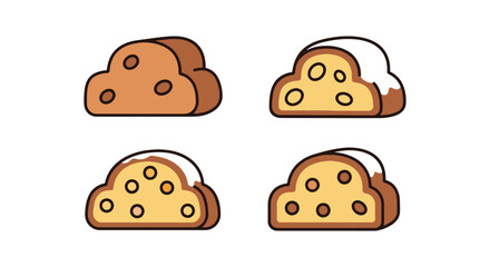 Obraz premium Stollen Line art vector set modern fluid gradient color