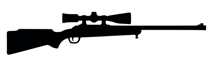 Print Silhouette of a precision shotgun  Premium