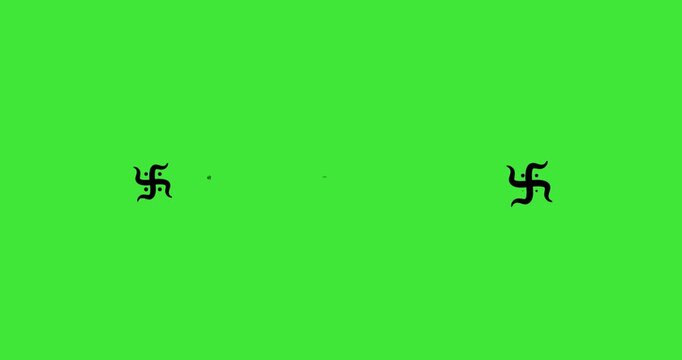 This engaging video features the sacred Hindu mantra 'Om Shri Ganeshaya Namah' appearing on a green screen, flanked by auspicious Swastika symbols. It's perfect for spiritual and cultural .