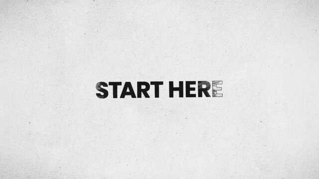 Start Here Pencil Scribble Text Animation 4K Website Navigation Intro and Beginner Guide Opening Message
