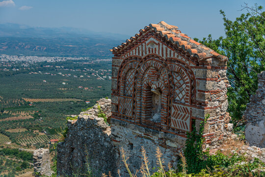 Ruins of ancient Mystras - the capital of the despotate Morea. Greece, Peloponnese