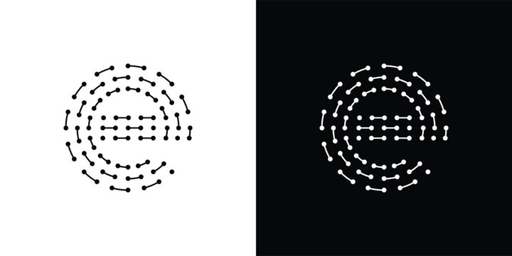 Digital Dotted Circle E Logo
