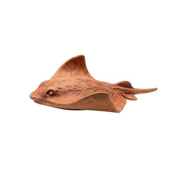 Obraz premium Terracotta Stingray Fish Sculpture Decorative Figurine