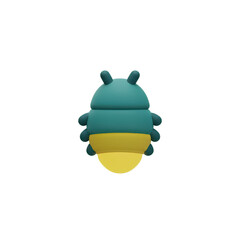 Fototapeta premium Cute 3d Cartoon Beetle Bug Icon