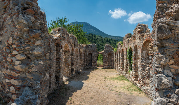 Ruins of ancient Mystras - the capital of the despotate Morea. Greece, Peloponnese