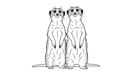 Meerkat Watch: A duo of meerkats stands tall, vigilantly surveying their surroundings with keen, alert eyes, their tiny forms embodying the essence of wildlife. © mstmahmuda