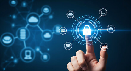 Fototapeta premium Digital Security and Network Protection A Secure Cyber Future Secured by Technology