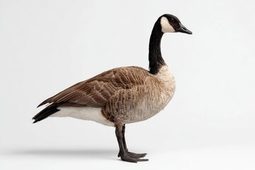 Full-body Canada goose in a clean white backdrop