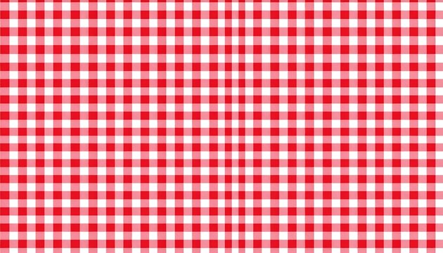 A seamless repeating pattern of red and white evenly-spaced intersecting lines, forming a classic gingham check